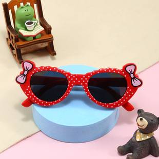 Children's Sunglasses Baby Trendy Sunglasses Cute Design Polka Dot Bow Fashion Cartoon Sunglasses