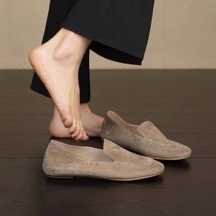 Sheepskin Version ~ Normcore Retro Slip-On Loafers for Women, Flats, Comfortable Work Clothing Shoes, Versatile Round-Toe Small Leather Shoes