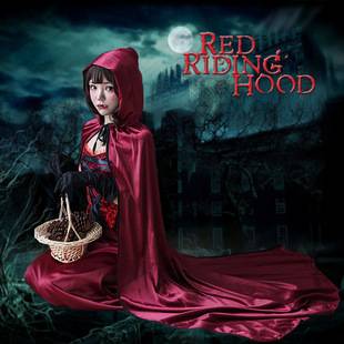 2026 Halloween Costume Little Red Riding Hood Role-Playing Vampire Funny Performance Costume Cape Shawl Cosplay Costume