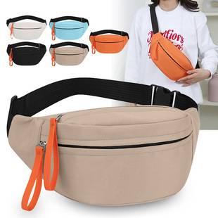 Japanese-Style Minimalist Fashion Chest Bag, Outdoor Portable Storage Sports Waist Bag, Large Capacity Multi-Layer Korean-Style Crossbody Shoulder Bag