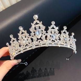 High-End Crown Tiara Princess Kidsren's Accessible Luxury Crystal Crown Birthday Gift Girls Stage Performance Tiara Hair Accessories