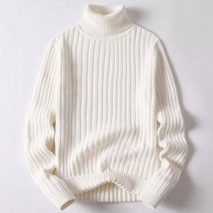 Solid Color Twisted Flower Turtleneck Sweater Men's Thickened All-match Autumn and Winter Men's Sweater Base Shirt Men's Sweater Trendy