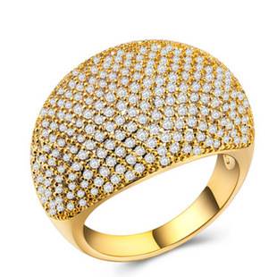 Weiya European and American wish cross-border luxury Gyptian star ring full diamond zircon copper gold-plated silver ladies fashion hand jewelry
