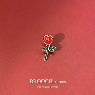 Little Prince Rose Brooch Girlfriend Couple Metal Pin Ins Cute Student Gift Clothes Bag Decoration
