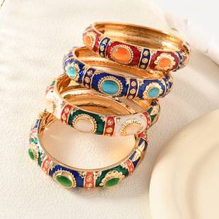 New Product: Old Beijing Cloisonné Enamel Ethnic Style Open Bracelet, Handmade Oil-Drip Jewelry, Vintage Accessory
