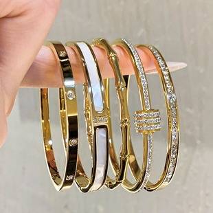 All over the sky star small man waist titanium steel bracelet women's high-grade feeling plain ring bracelet bracelet jewelry bracelet light luxury niche