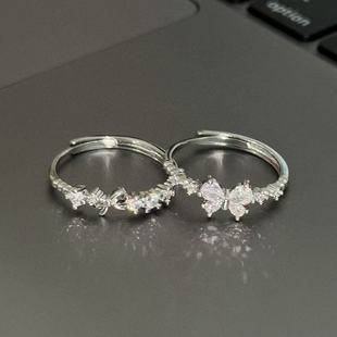 Sweetheart Princess Mori Style Butterfly Zircon Ring for Women, Ins Niche Simple High-End Adjustable Open Bracelet