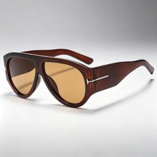 Trendy T-shaped large-frame sunglasses, European and American style aviator sunglasses, unique and slimming, suitable for daily wear, women's sunglasses