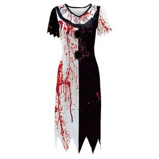 Horrifying Clown Cosplay Costume Halloween Horror Role-Playing Stage Performance Outfit Halloween Quirky Women's Clothing