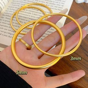 Vietnamese Sand Gold Ancient Craftsmanship Bracelet for Women, Imitation Gold Solid Ring Bracelet, High-End Jewelry, New Chinese Style