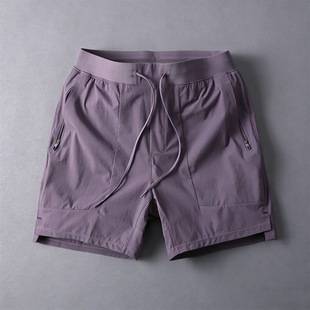 Lulu alternative sports shorts for men in summer, quick-dry sports pants, ice silk, loose and breathable, casual daily knee-length shorts