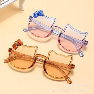 New children's sunglasses fashion cute cartoon bow super cute baby sunglasses UV protection sunglasses