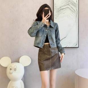 Spring and Autumn Denim Coat Women's Short Outer Wear All-match Small Loose Slimming Hong Kong-style Casual Jacket Top for Women