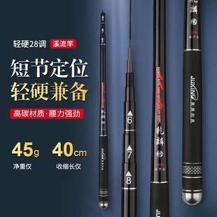 Guangwei Ultra-Short Section Portable Fishing Rod for Small Fish in Streams, 8-Section Mini Hand Rod, Pocket-Sized Hand Rod for Fishing