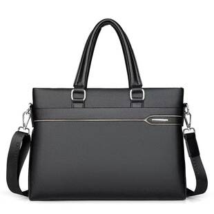 genuine goods Men's Handbag Soft Leather Large Capacity Casual Leather Bag Business Shoulder Crossbody Business Briefcase Men's Bag