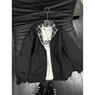 Plaid Patchwork Jacket for Men and Women, American Retro Trendy New Heavy Casual Design Versatile Comfortable Coat