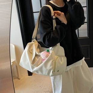 Sports Yoga Fitness Bag New College Student Shoulder Bag Cute Pendant Crossbody Bag Internet Celebrity Travel Bag