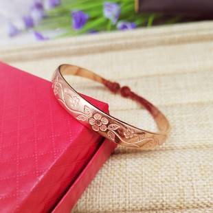 Red Copper Bracelet Plum Blossom Pure Copper Handmade Fashion Brass Red Copper Garlic Bracelet Bracelet Open Solid