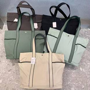 LU brand 20L large-capacity women's bag, new multi-pocket waterproof canvas bag, yoga tote bag, handbag, shoulder bag