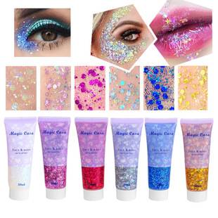 Magic Casa Glitter Gel Mermaid Scale Face Body Lip Glitter Eyeshadow Iridescent Polarized Stage Makeup
