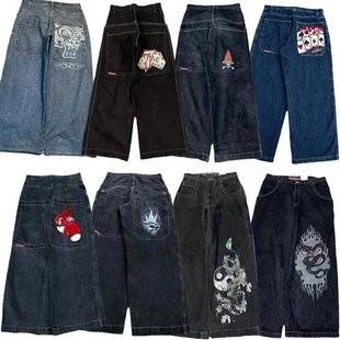 Jnco Y2K Loose Jeans Men's Pattern Hip Hop Streetwear Harajuku Men's Wide Leg Pants