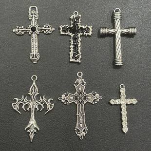 Cross-border hip-hop necklace jewelry for men, popular street style cross pendant, personalized disco alloy pendant, sweater chain accessory