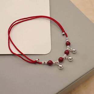 Bell anklet for women, sexy and trendy, niche design, red string for the zodiac year, high-end friendship anklet, sweet gift for students