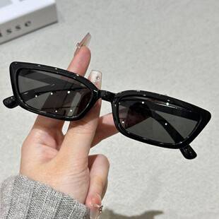 Narrow-Frame European and American Style Sunglasses for Women, Stylish Photo Shoot Accessories, High-End Long Cat-Eye Sunglasses, Trendy Men's Driving Sunglasses