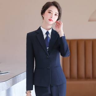 Spring and Autumn Black Suit suit Small Suit Jacket Women's Business Wear Student Interview Dress Hotel Work Wear
