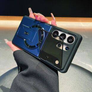 Suitable for Samsung S26Ultra Lens Bracket Phone Case, Multifunctional Military-Grade Anti-Drop Magnetic Bracket S24/S25P