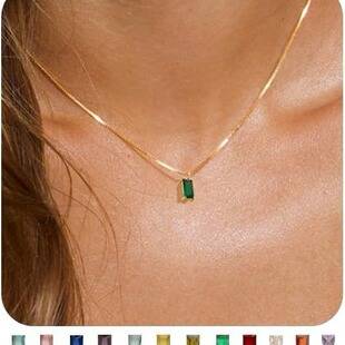 Gold-Plated Imitation Gold December Birthstone Birthstone Pendant Women's Exquisite Zircon Necklace Jewelry Factory Wholesale