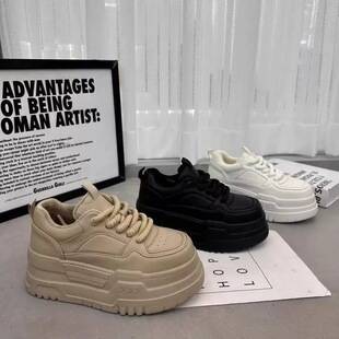 Women's Height-Increasing White Sneakers 2026 Autumn New Platform Thick-Soled Casual Shoes Niche Original Versatile Sneakers Hot-Selling Model