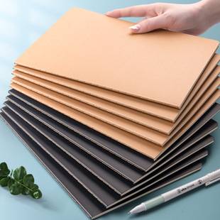 Kraft Paper Notebook B5 Simple Stitched Workbook Lined Grid Stitched Notebook Student Notepad Wholesale