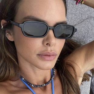 New Cross-Border Simple Small Square Frame Sunglasses for Women, European and American Retro Sunglasses, Sun Protection and Uv Protection Sunglasses