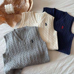 Children's sweater 2024 Spring and Autumn New Baby wool vest boys and girls wool vest Western style waistcoat