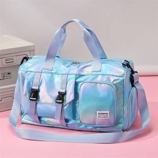 Fashion Pearlescent Bright Surface Swimming Bag Women's Large Capacity Sports Multifunctional Gym Bag Waterproof Dry and Wet Separate Travel Bag