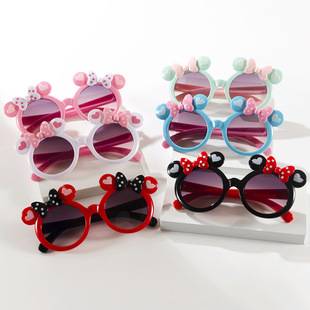 Cartoon Bow Children's Sunglasses Sunglasses Wholesale Trendy Boys and Girls Baby Cartoon Sunglasses in Stock