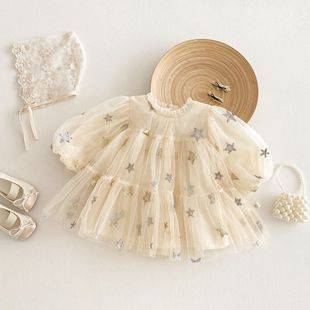 Girls' Korean-Style Dress, Small Left and Right, Spring Season, Huzhou Zhili Children's Clothing, Baby Mesh Princess Dress, Children's Dress