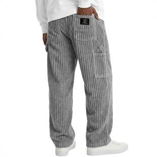 2026 New European and American Style Men's Corduroy Straight Casual Pants, American Retro Ribbed Drawstring Long Pants, Loose Fit with Six Pockets
