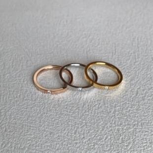 Baoman Minimalist Ins-Style Spring and Summer New Single Diamond Plain Ring Couple Stackable Rings Fine Band Index Finger Ring
