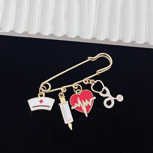 Cross-border bestseller: nurse and doctor brooch, multi-accessory pin for healthcare personnel, clothing and denim accessory