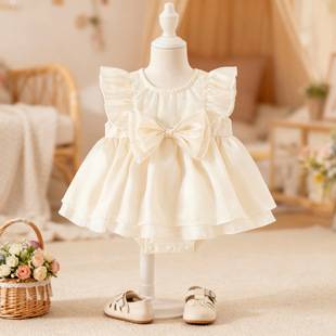 Summer Baby Girl Dress, Cute Princess Tulle Dress for Infants, Full Moon and First Birthday Romper Dress with Skirt, Factory Ready Stock