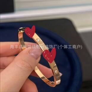V Gold Kajia Super Color-Retaining High-Quality Love Bracelet Cnc Precision Crafted Bracelet Single/Double Open Narrow/Medium/Wide No Diamonds 4 Diamonds 6 Diamonds