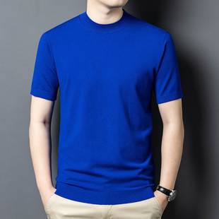 Puyuan Wool Sweater Men's Half-Turtleneck Knitwear Short-Sleeve Slim Fit Stylish Versatile Base Layer Business Shirt