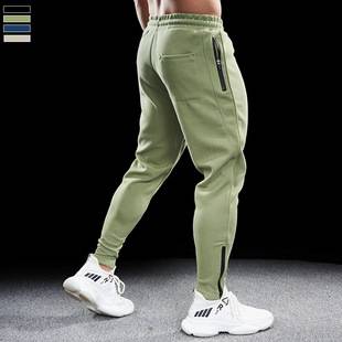 Autumn and Winter Men's Cotton Sports Fitness Running Training Pants with Zipper Cuffs, Slim Fit Long Sweatpants, Casual, Comfortable, and Breathable
