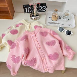 Pink House 2025 Spring New Little Girl Warm Wool Top Baby Girl Korean Style Sweet Casual Sweater
