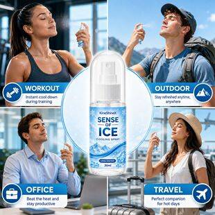 KineShineX Cooling and Refreshing Spray for Summer Outdoor Use, Relieves Hot and Stuffy Feeling on the Body's Surface, Provides Refreshing and Moisturizing Coolness