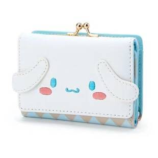 Highly attractive PU leather card holder wallet, short cute Japanese-style cartoon D-ring zipper buckle short wallet organizer