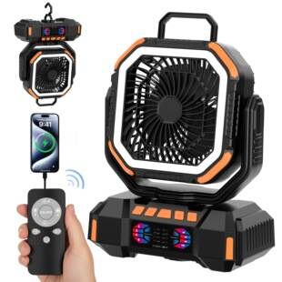 2026 Amazon New Product Outdoor Camping Fan 40,000 Large-Capacity Tent Hanging Lighting Oscillating Fan Cross-Border