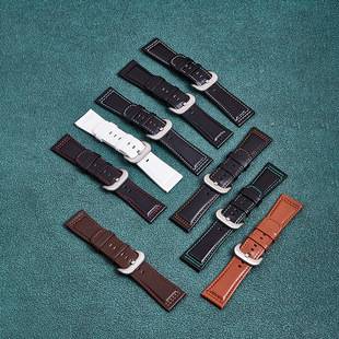 Wholesale Needle-Pattern Genuine Leather Watch Strap Suitable for Seven Fridays Men's Leather 28mm High-Value Accessories Cross-Border